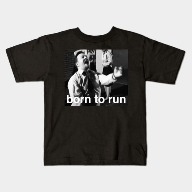 The Office David Brent Born To Run Kids T-Shirt by zap